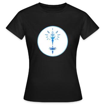 Mystique Collection ~ light blue ~ n°7 - Women's T-Shirt - black - Front - AI Model Female 172 dark (172cm)