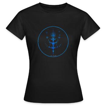 Mystique Collection ~ light blue ~ n°6 - Women's T-Shirt - black - Front - AI Model Female 172 dark (172cm)