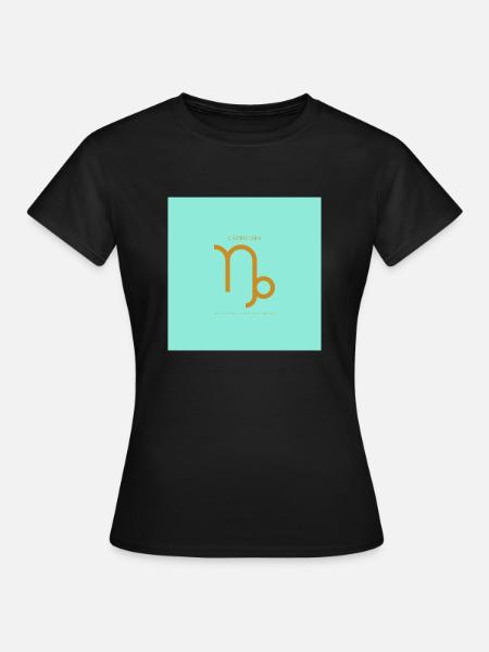 STERNZEICHEN Steinbock -blue/gold- - Frauen T-Shirt - Schwarz