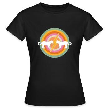 Deux fauves blanches - T-shirt Femme - noir - Devant - AI Model Female 172 dark (172cm)
