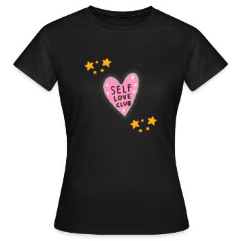 SELBSTLIEBE - Frauen T-Shirt - Schwarz - Vorne - AI Model Female 172 dark (172cm)