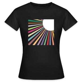 Minimalist Retro Rainbow Sun Rays - Women's T-Shirt - black - Front - AI Model Female 172 dark (172cm)