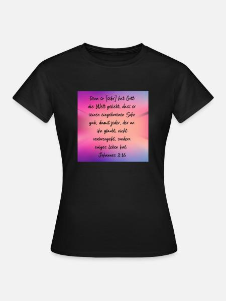 Johannes 3, 16 - Frauen T-Shirt - Schwarz