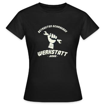 Betreutes Schrauben - Frauen T-Shirt - Schwarz - Vorne - AI Model Female 172 dark (172cm)