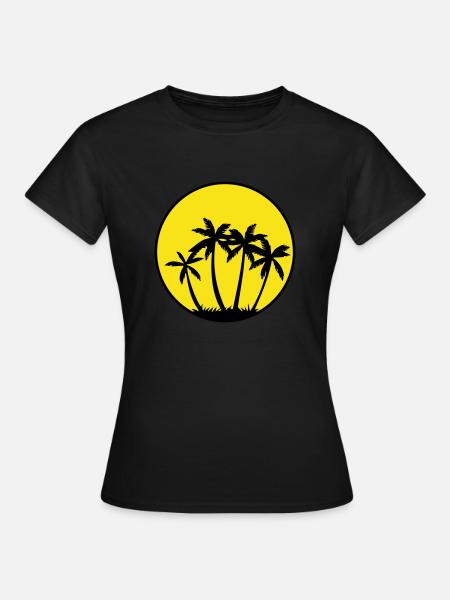 Palmen - Frauen T-Shirt - Schwarz