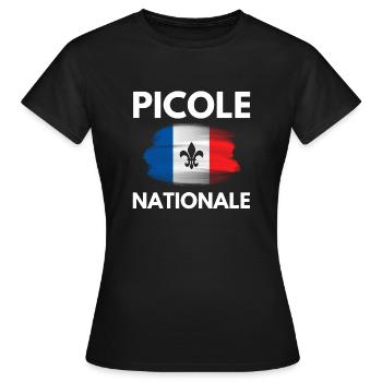 Picole Nationale France - Fleur de Lys - T-shirt Femme - noir - Devant - AI Model Female 172 dark (172cm)