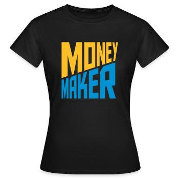 Text Money Maker Erfolgreich - Frauen T-Shirt - Schwarz - Vorne - AI Model Female 172 dark (172cm)