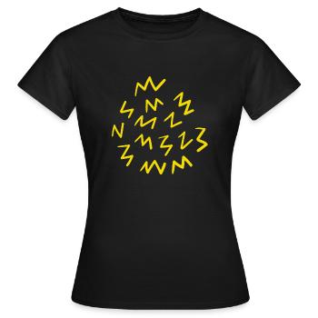 Éclairs Jaunes tempête et énergie - T-shirt Femme - noir - Devant - AI Model Female 172 dark (172cm)