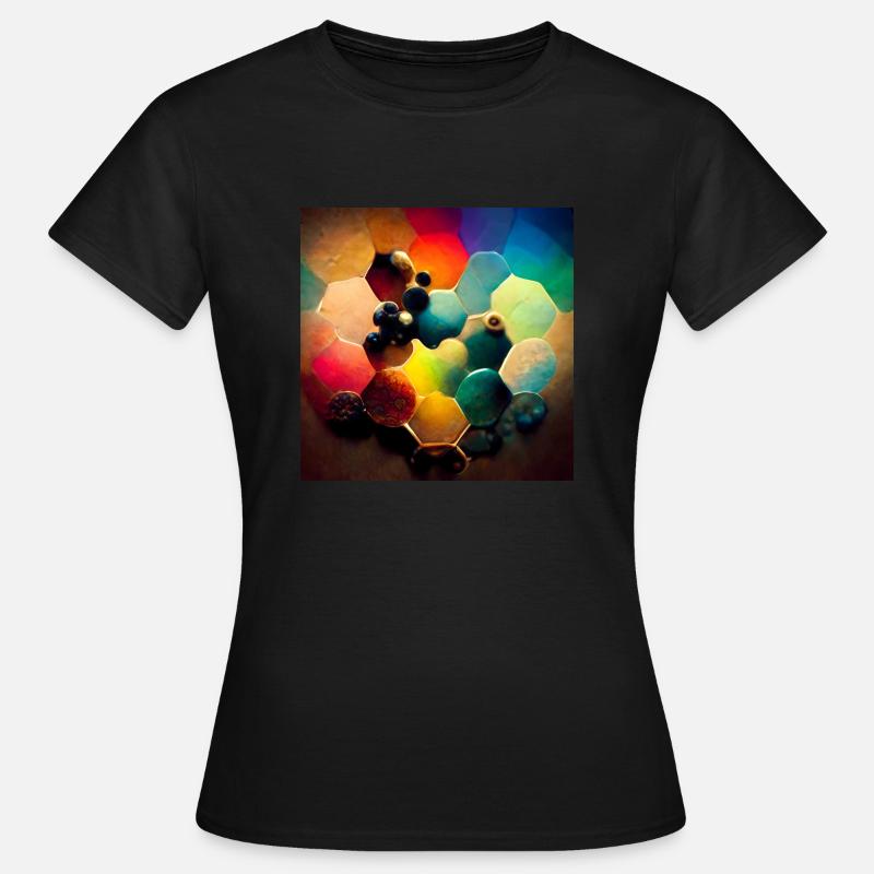 A puzzle with molecules - Women's T-Shirt - black