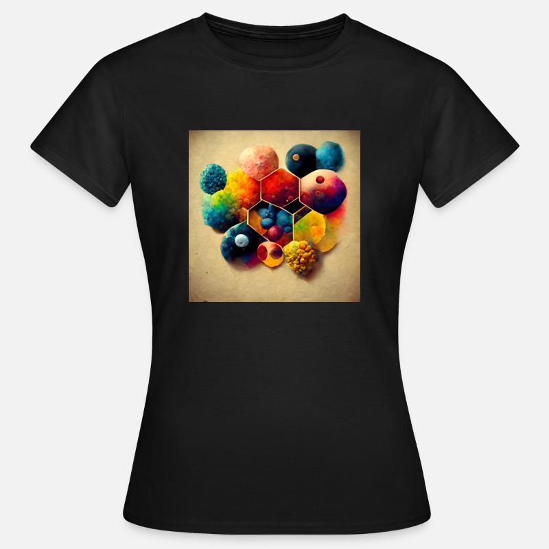 A puzzle with molecules - Women's T-Shirt - black