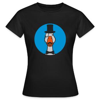 Comic Gans Sir Monokel - Frauen T-Shirt - Schwarz - Vorne - AI Model Female 172 dark (172cm)