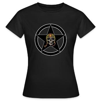 skull big star disc color - Women's T-Shirt - black - Front - AI Model Female 172 dark (172cm)
