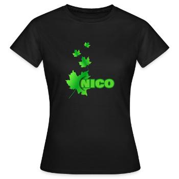 Ahornblatt für Nico - Frauen T-Shirt - Schwarz - Vorne - AI Model Female 172 dark (172cm)