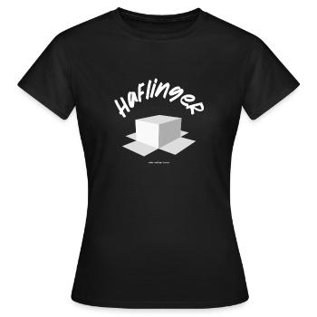 Haflinger unter weißem Karton - Frauen T-Shirt - Schwarz - Vorne - AI Model Female 172 dark (172cm)