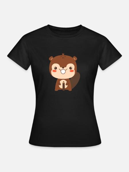 Biber mit Bleistift - Frauen T-Shirt - Schwarz