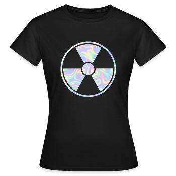Vaporwave Radioaktiv Zeichen - Frauen T-Shirt - Schwarz - Vorne - AI Model Female 172 dark (172cm)