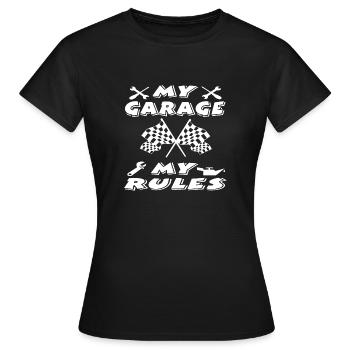 Garage - Frauen T-Shirt - Schwarz - Vorne - AI Model Female 172 dark (172cm)