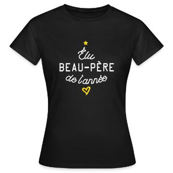 elu beau père de l année - T-shirt Femme - noir - Devant - AI Model Female 172 dark (172cm)