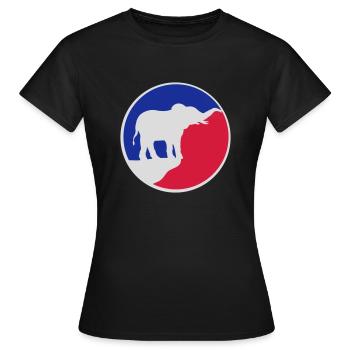 Elephant Silhouette Cliff Moon - T-shirt Femme - noir - Devant - AI Model Female 172 dark (172cm)
