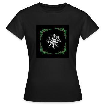 Schneeflocke - Frauen T-Shirt - Schwarz - Vorne - AI Model Female 172 dark (172cm)