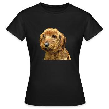Basset fauve de Bretagne - T-shirt Femme - noir - Devant - AI Model Female 172 dark (172cm)