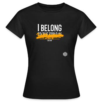 highperformer obere 1% reich lustig - Frauen T-Shirt - Schwarz - Vorne - AI Model Female 172 dark (172cm)