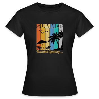 Summer Vacation Loading... - Women's T-Shirt - black - Front - AI Model Female 172 dark (172cm)