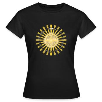 Sonnenrad ReICHtum ICH Energie Gewinnt - Frauen T-Shirt - Schwarz - Vorne - AI Model Female 172 dark (172cm)