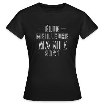 Tee-shirt original pour mamie - T-shirt Femme - noir - Devant - AI Model Female 172 dark (172cm)