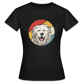 Great Pyrenees Dog Retro Vintage Pyrenees - Women's T-Shirt - black - Front - AI Model Female 172 dark (172cm)