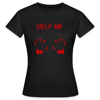 Horreur effrayante mains sanglantes d’Halloween - T-shirt Femme - noir - Devant - AI Model Female 172 dark (172cm)
