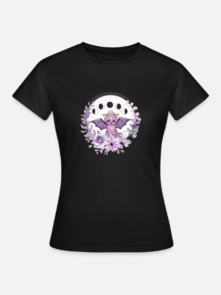 Mond-Catbat - Frauen T-Shirt - Schwarz