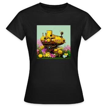 We all live in a Yellow Submarine - Frauen T-Shirt - Schwarz - Vorne - AI Model Female 172 dark (172cm)