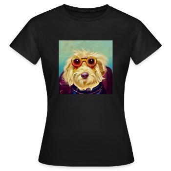Happy Dog - Frauen T-Shirt - Schwarz - Vorne - AI Model Female 172 dark (172cm)