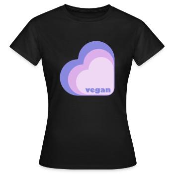 Cœur de lilas végétalien - T-shirt Femme - noir - Devant - AI Model Female 172 dark (172cm)