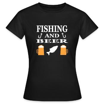 Angling - Women's T-Shirt - black - Front - AI Model Female 172 dark (172cm)