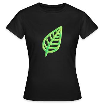Feuille symbole nature vert épais - T-shirt Femme - noir - Devant - AI Model Female 172 dark (172cm)