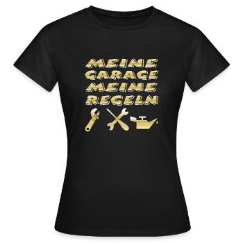 Garage - Frauen T-Shirt - Schwarz - Vorne - AI Model Female 172 dark (172cm)