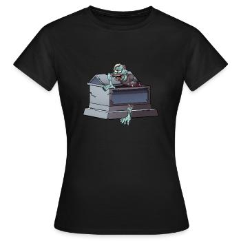 Zombie Coming Out Sarg - Frauen T-Shirt - Schwarz - Vorne - AI Model Female 172 dark (172cm)