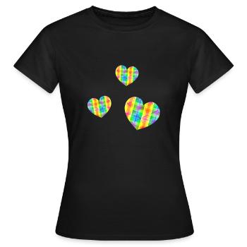 three forms hearts love - Women's T-Shirt - black - Front - AI Model Female 172 dark (172cm)