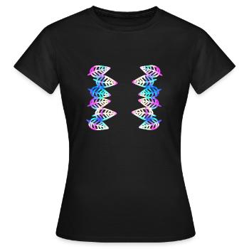 Colors Sheets symbol Pattern Sheet Colorful - Women's T-Shirt - black - Front - AI Model Female 172 dark (172cm)