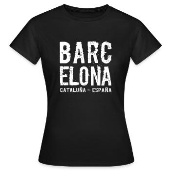 Barcelone, Catalogne, Espagne, Mer Méditerranée - T-shirt Femme - noir - Devant - AI Model Female 172 dark (172cm)