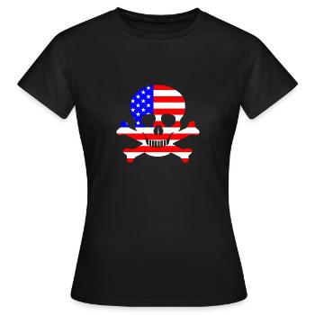 Stars And Stripes Skull and Crossbones - Women's T-Shirt - black - Front - AI Model Female 172 dark (172cm)