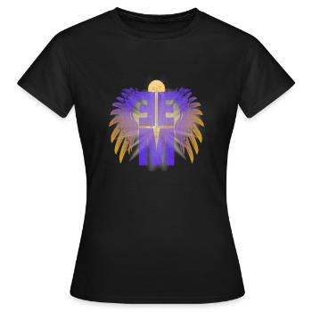 EEM = Archange Michel avec épée et ailes - T-shirt Femme - noir - Devant - AI Model Female 172 dark (172cm)