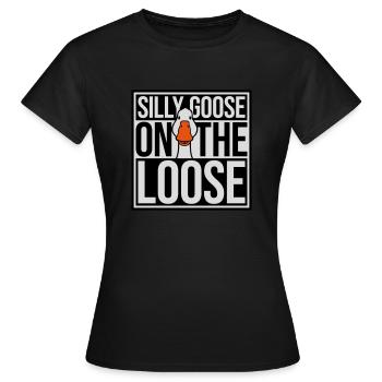 goose on the loose - Women's T-Shirt - black - Front - AI Model Female 172 dark (172cm)