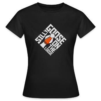 goose on the loose - Women's T-Shirt - black - Front - AI Model Female 172 dark (172cm)