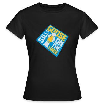 goose on the loose - Women's T-Shirt - black - Front - AI Model Female 172 dark (172cm)