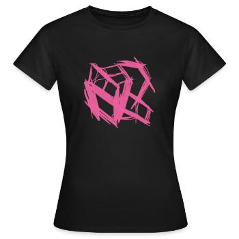 Art abstrait en rose (Purple Abstraction) - T-shirt Femme - noir - Devant - AI Model Female 172 dark (172cm)