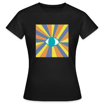 Eye Goa Hippie Trance Festival 60s 70s 80s Ethno - T-shirt Femme - noir - Devant - AI Model Female 172 dark (172cm)