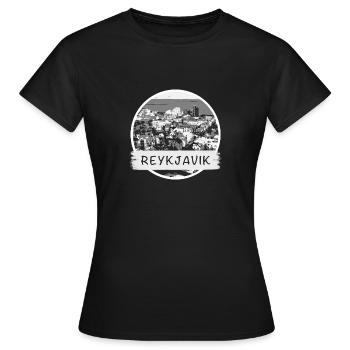 Ville de Reykjavik - T-shirt Femme - noir - Devant - AI Model Female 172 dark (172cm)
